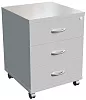 Мобильная офисная тумба с колёсиками и замком, 3 ящика