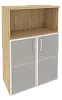 Офисный шкаф средний широкий со стеклом в раме