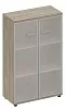 Шкаф средний со стеклом в алюминиевой рамке