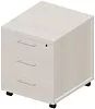 Тумба мобильная (3 ящика, стандартные колёсные опоры, ручки - алюминий)