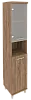 Офисный шкаф высокий узкий со стеклом (левый)