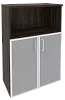 Офисный шкаф средний широкий со стеклом в раме