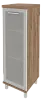 Офисный шкаф средний узкий со стеклом в раме (правый)