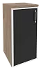 Офисный шкаф низкий узкий чёрное стекло в раме левый / правый