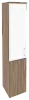 Офисный шкаф высокий узкий белое стекло в раме левый / правый