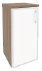 Офисный шкаф низкий узкий белое стекло в раме левый / правый